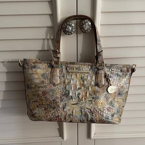 Brahmin Multicolor Embossed Satchel